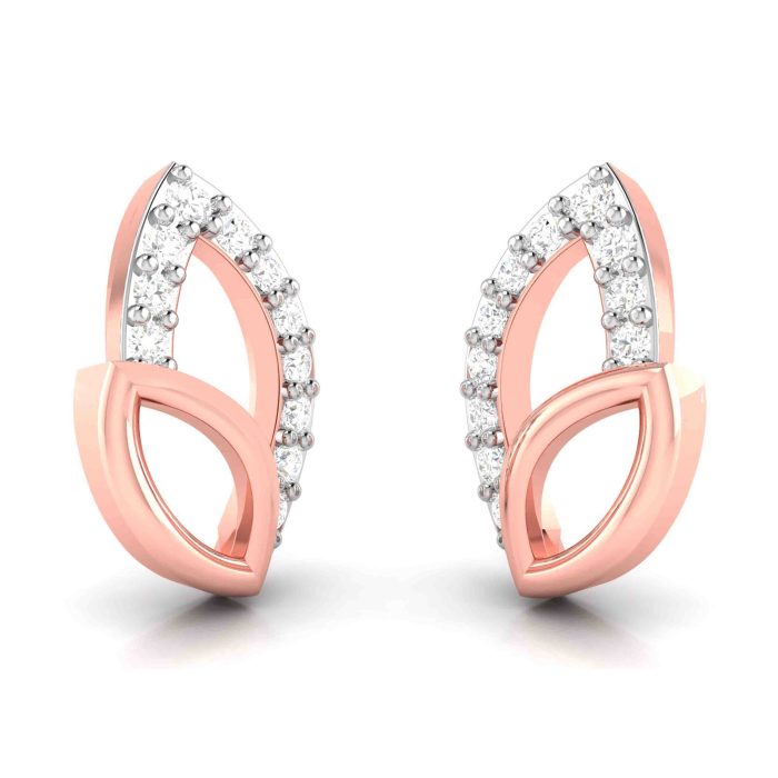 0.10 ct Natural Diamond Earrings 14k Yellow, Rose White Gold - Image 2