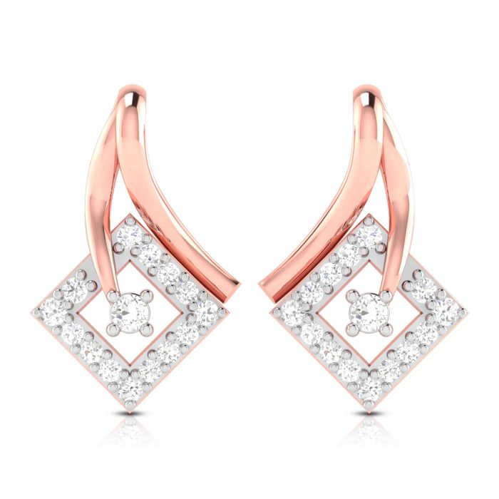 0.14 ct Natural Diamond Earrings 14k Yellow, Rose White Gold - Image 3
