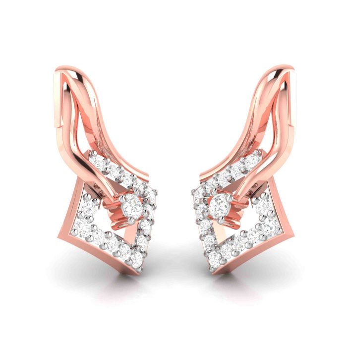0.14 ct Natural Diamond Earrings 14k Yellow, Rose White Gold - Image 2
