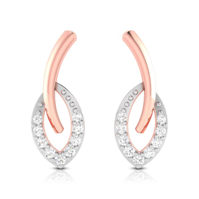 0.09 ct Natural Diamond Earrings 14k Yellow, Rose White Gold - Image 3