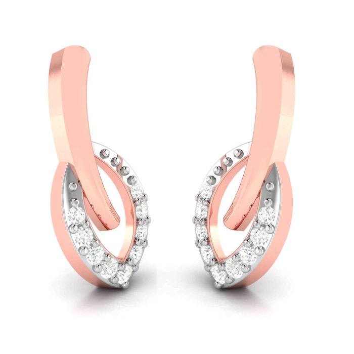 0.09 ct Natural Diamond Earrings 14k Yellow, Rose White Gold - Image 2