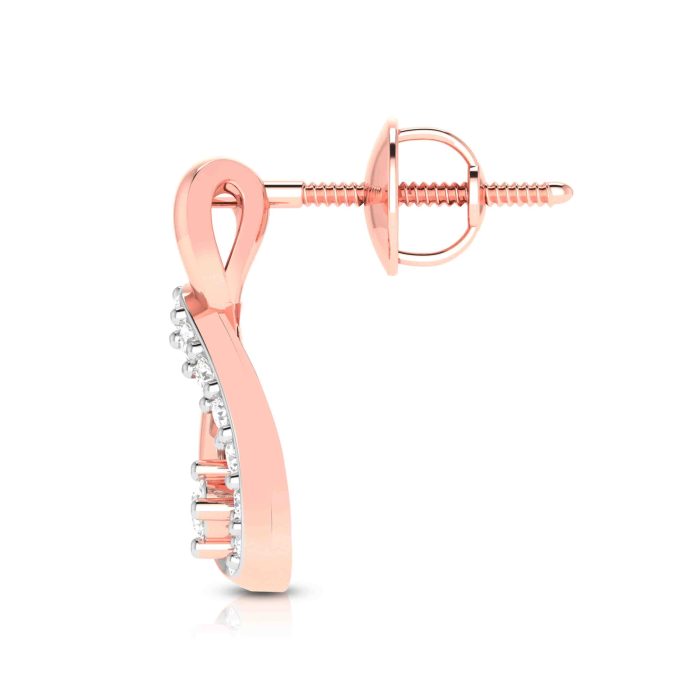 0.10 ct Natural Diamond Earrings 14k Yellow, Rose White Gold - Image 4