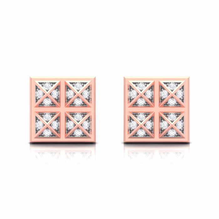 0.21 ct Natural Diamond Earrings 14k Yellow, Rose White Gold - Image 3