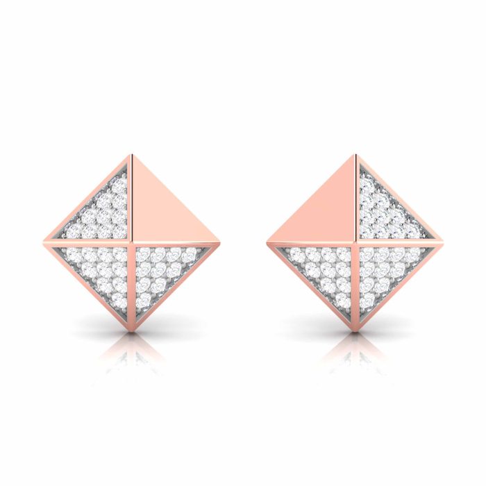 0.22 ct Natural Diamond Earrings 14k Yellow, Rose White Gold - Image 2
