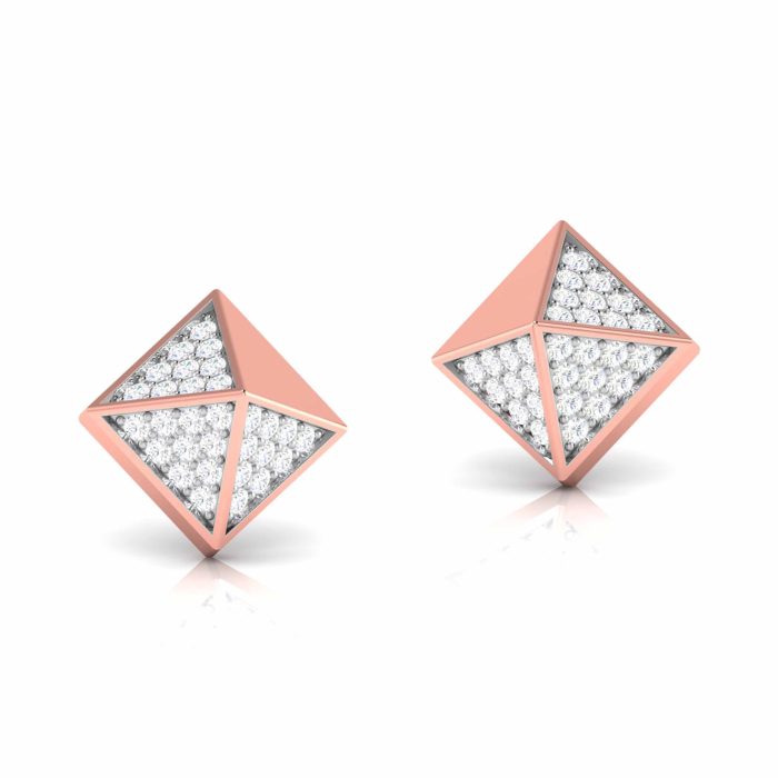 0.22 ct Natural Diamond Earrings 14k Yellow, Rose White Gold - Image 3