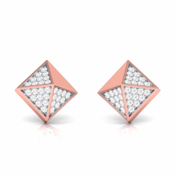 0.22 ct Natural Diamond Earrings 14k Yellow, Rose White Gold - Image 4