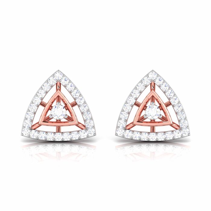 0.24 ct Natural Diamond Earrings 14k Yellow, Rose White Gold - Image 2