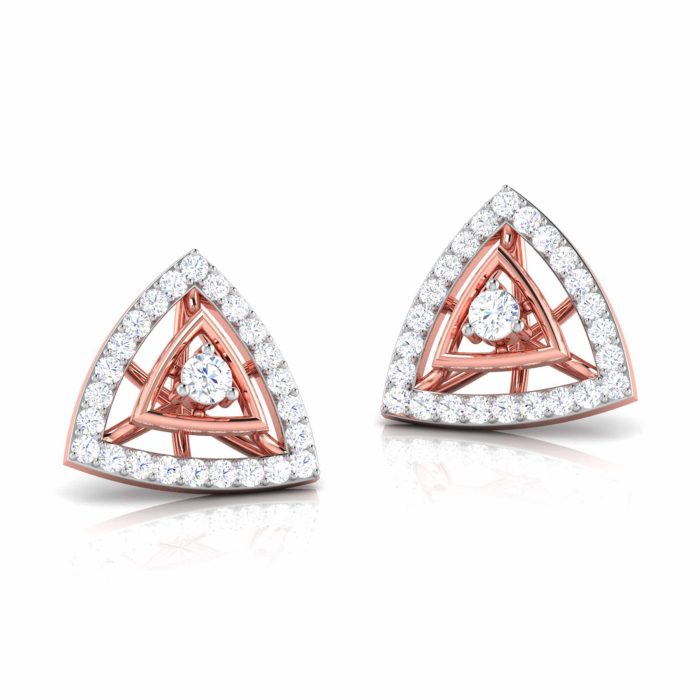 0.24 ct Natural Diamond Earrings 14k Yellow, Rose White Gold - Image 3