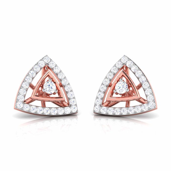 0.24 ct Natural Diamond Earrings 14k Yellow, Rose White Gold - Image 4