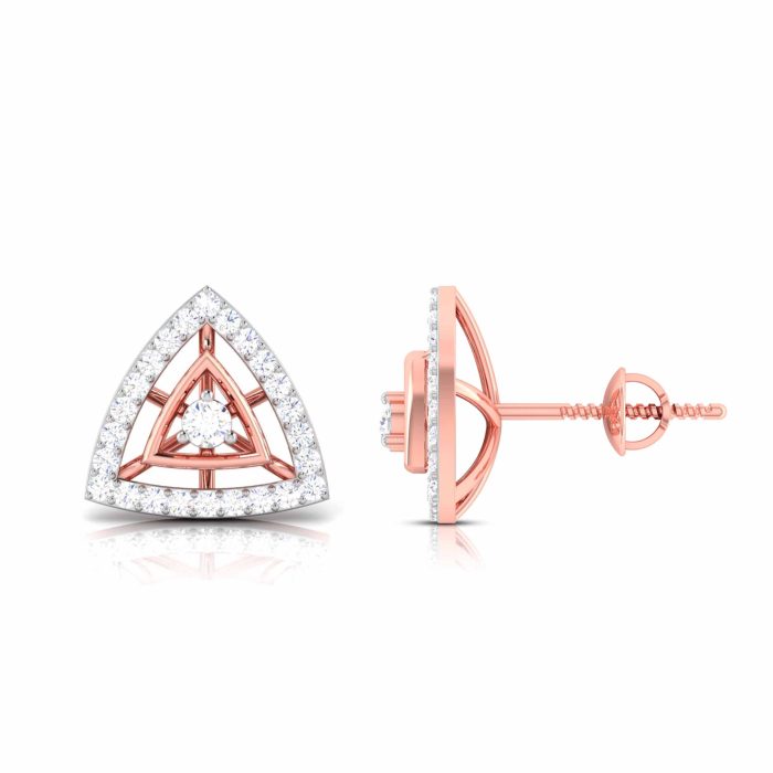 0.24 ct Natural Diamond Earrings 14k Yellow, Rose White Gold - Image 5