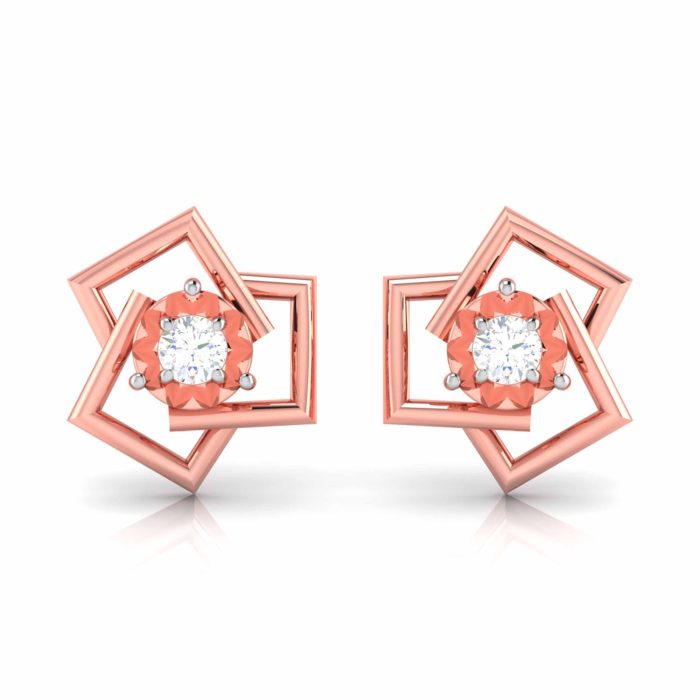 0.09 ct Natural Diamond Earrings 14k Yellow, Rose White Gold - Image 10