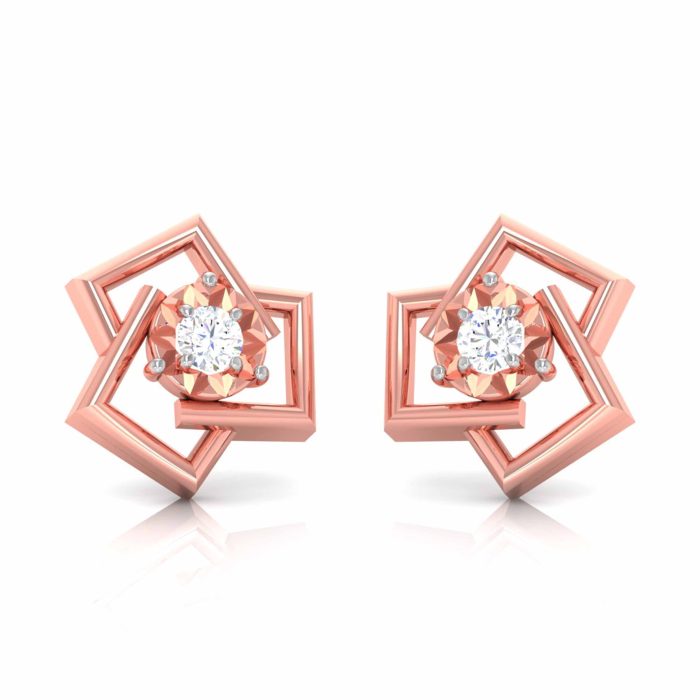 0.09 ct Natural Diamond Earrings 14k Yellow, Rose White Gold - Image 2