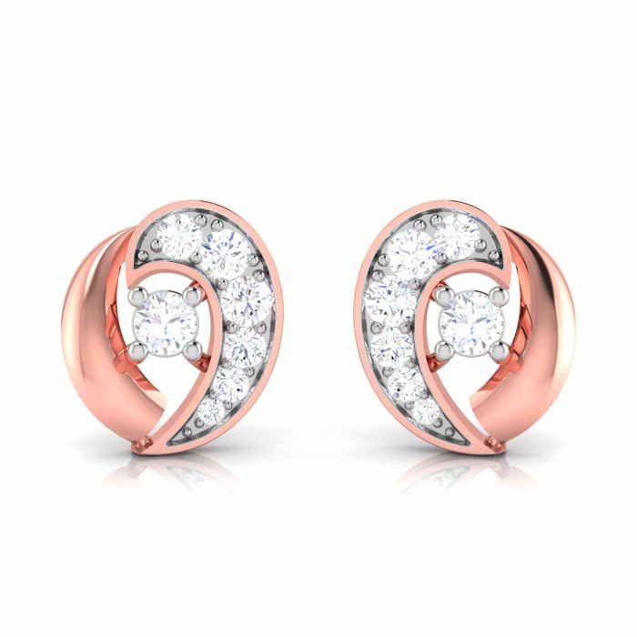 0.11 ct Natural Diamond Earrings 14k Yellow, Rose White Gold - Image 2