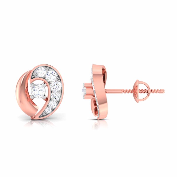 0.11 ct Natural Diamond Earrings 14k Yellow, Rose White Gold - Image 10