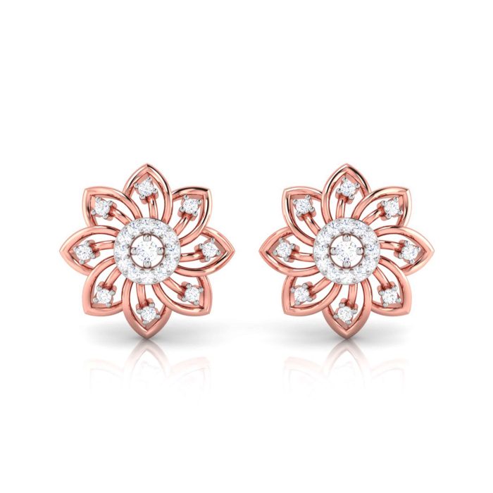 0.17 ct Natural Diamond Earrings 14k Yellow, Rose White Gold - Image 2