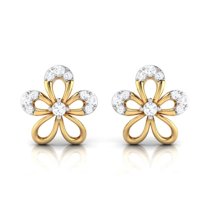 0.24 ct Natural Diamond Earrings 14k Yellow, Rose Gold - Image 1