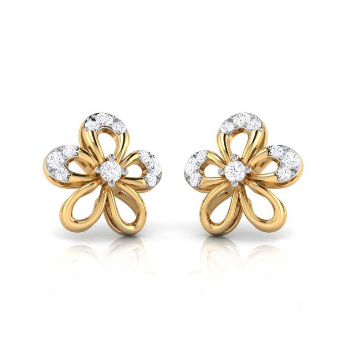 0.24 ct Natural Diamond Earrings 14k Yellow, Rose Gold - Image 9