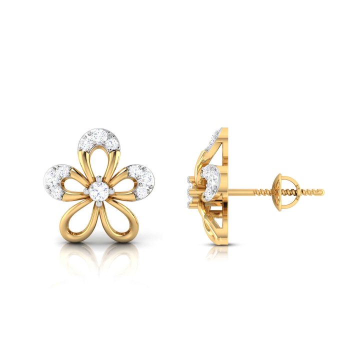 0.24 ct Natural Diamond Earrings 14k Yellow, Rose Gold - Image 10