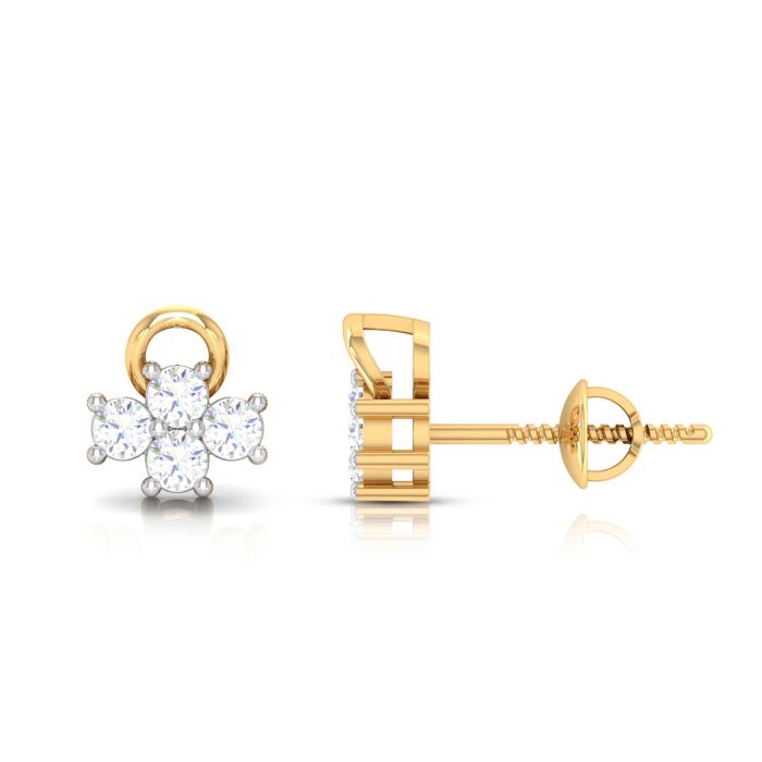 0.24 ct Natural Diamond Earrings 14k Yellow, Rose, White Gold - Image 6