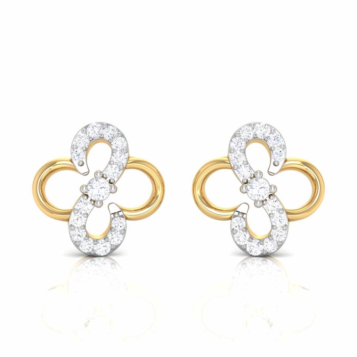 0.14 ct Natural Diamond Earrings 14k Yellow, Rose, White Gold - Image 1