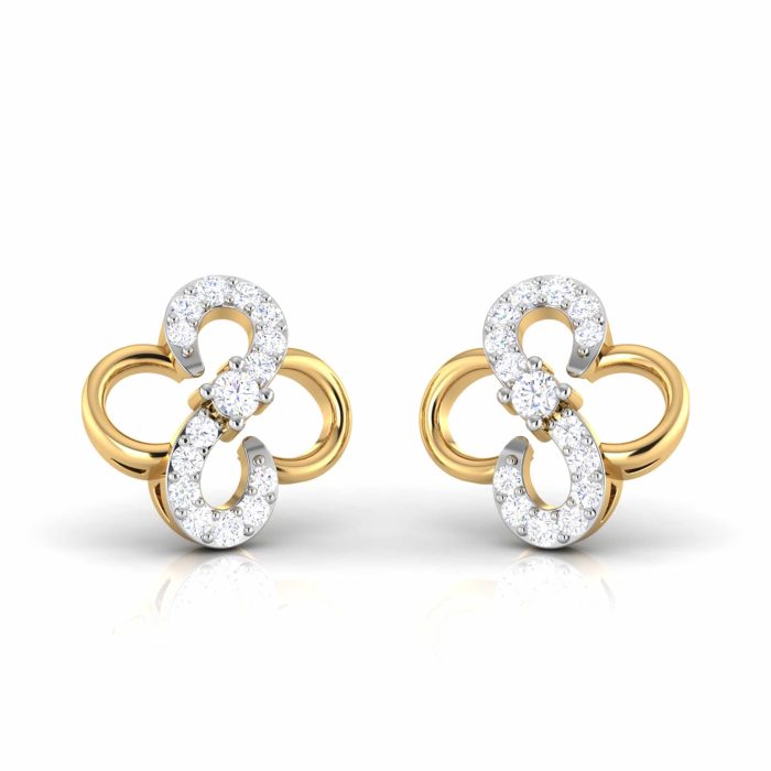 0.14 ct Natural Diamond Earrings 14k Yellow, Rose, White Gold - Image 10