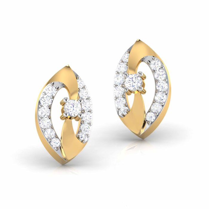 0.14 ct Natural Diamond Earrings 14k Yellow, Rose, White Gold - Image 9