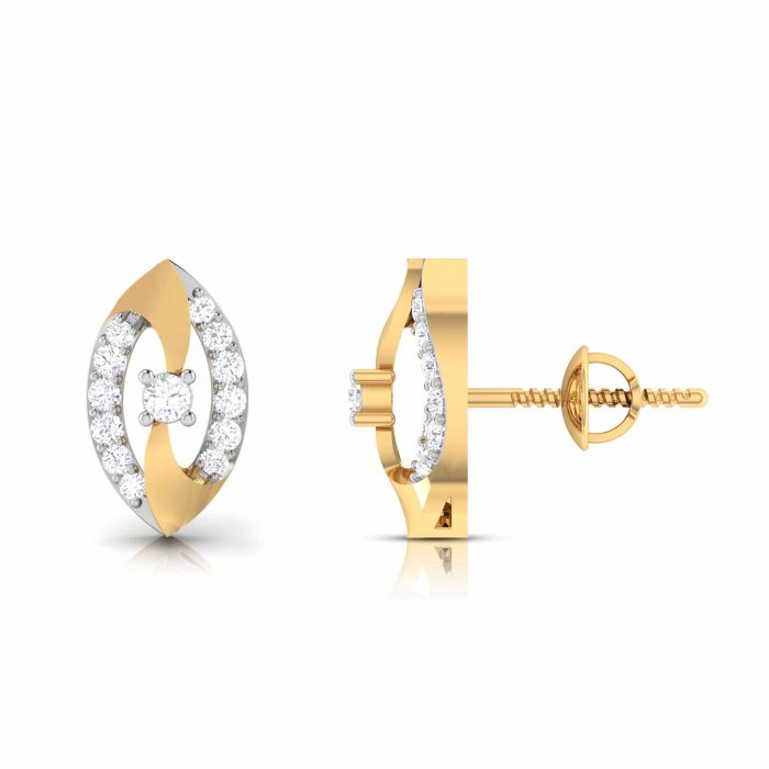 0.14 ct Natural Diamond Earrings 14k Yellow, Rose, White Gold - Image 11