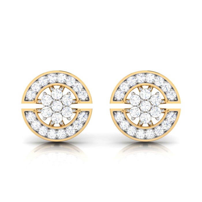 0.23 ct Natural Diamond Earrings 14k Yellow Rose White Gold - Image 2