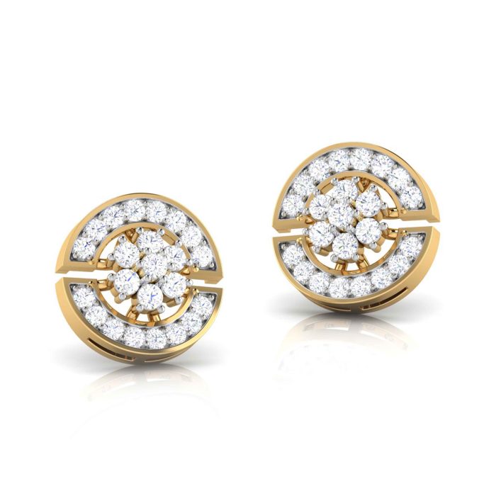 0.23 ct Natural Diamond Earrings 14k Yellow Rose White Gold - Image 5