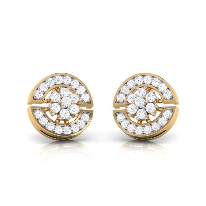 0.23 ct Natural Diamond Earrings 14k Yellow Rose White Gold - Image 4