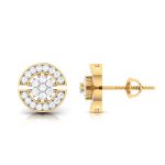 0.23 ct Natural Diamond Earrings 14k Yellow Rose White Gold - Image 3