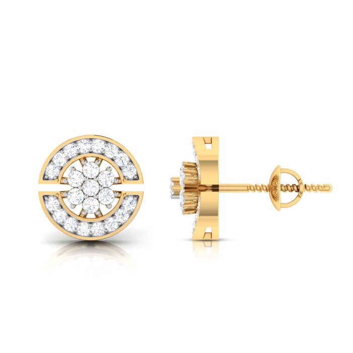 0.23 ct Natural Diamond Earrings 14k Yellow Rose White Gold - Image 3