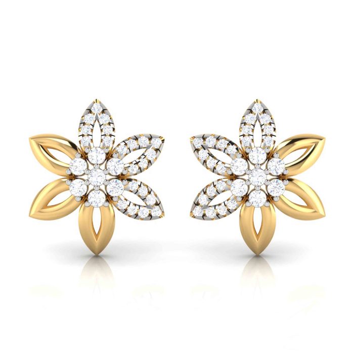 0.21 ct Natural Diamond Earrings 14k Yellow, Rose White Gold - Image 1