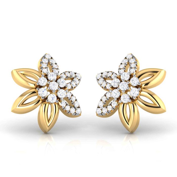 0.21 ct Natural Diamond Earrings 14k Yellow, Rose White Gold - Image 9