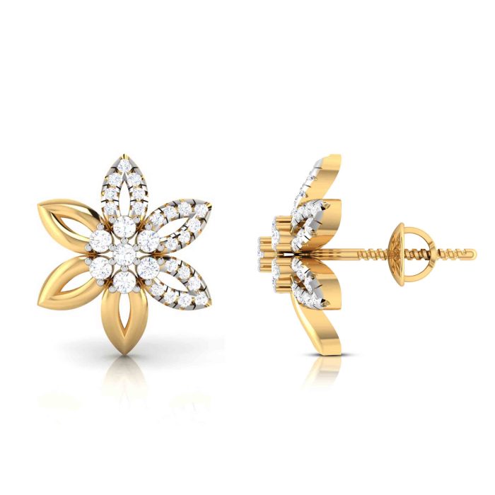 0.21 ct Natural Diamond Earrings 14k Yellow, Rose White Gold - Image 10