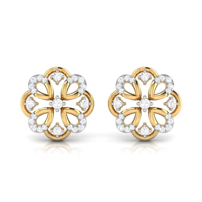 0.22 ct Natural Diamond Earrings 14k Yellow, Rose White Gold - Image 1