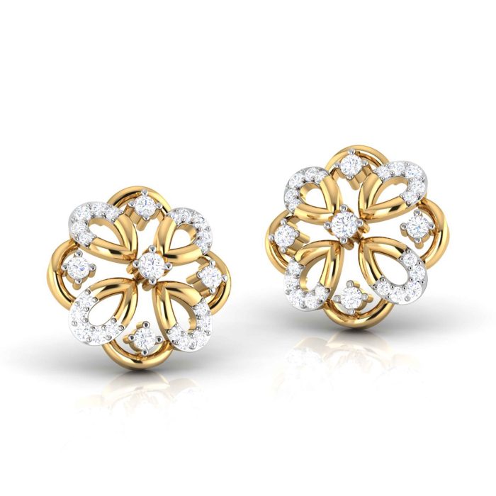 0.22 ct Natural Diamond Earrings 14k Yellow, Rose White Gold - Image 4