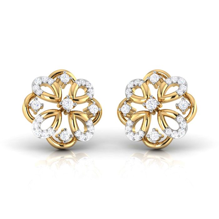 0.22 ct Natural Diamond Earrings 14k Yellow, Rose White Gold - Image 5