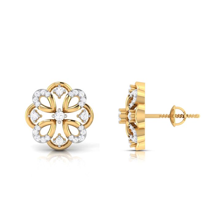 0.22 ct Natural Diamond Earrings 14k Yellow, Rose White Gold - Image 6