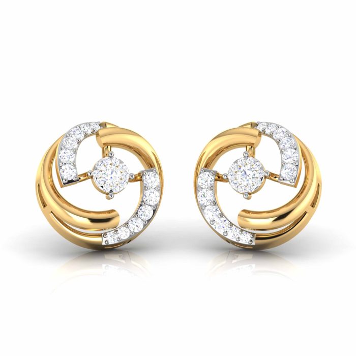 0.17 ct Natural Diamond Earrings 14k Yellow, Rose White Gold - Image 10