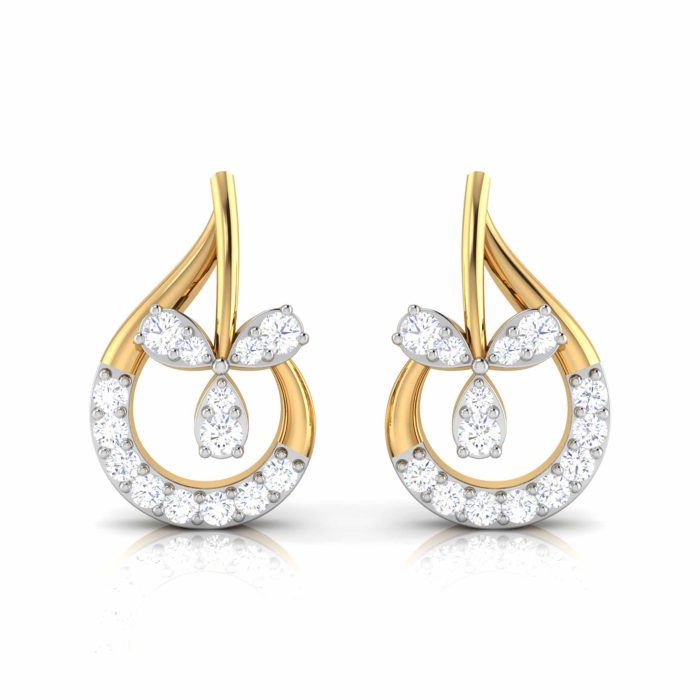 0.11 ct Natural Diamond Earrings 14k Yellow, Rose White Gold - Image 1