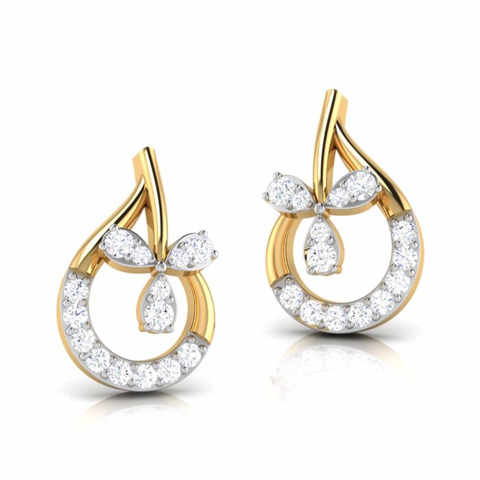 0.11 ct Natural Diamond Earrings 14k Yellow, Rose White Gold - Image 4