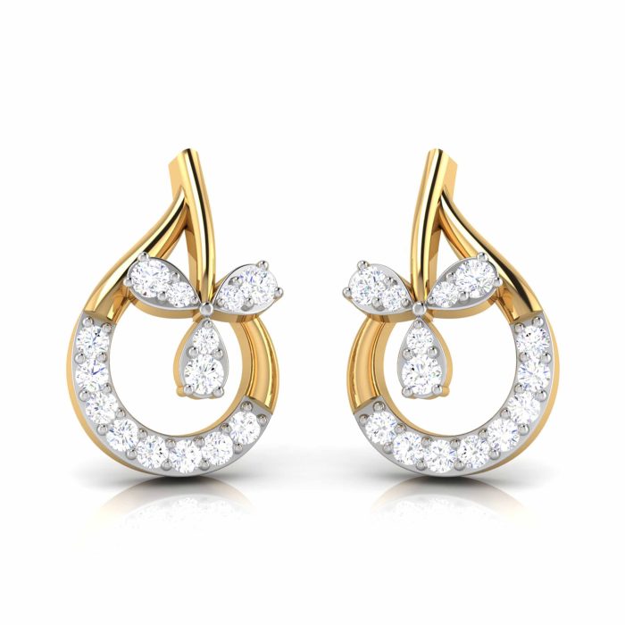 0.11 ct Natural Diamond Earrings 14k Yellow, Rose White Gold - Image 5