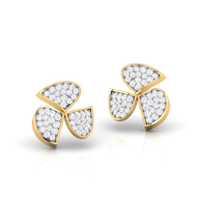 0.20 ct Natural Diamond Earrings 14k Yellow, Rose White Gold - Image 4