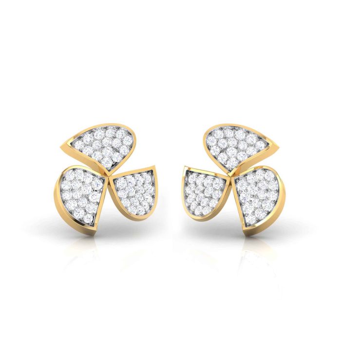 0.20 ct Natural Diamond Earrings 14k Yellow, Rose White Gold - Image 5