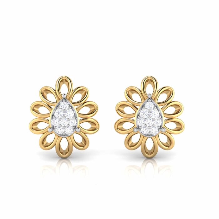 0.21 ct Natural Diamond Earrings 14k Yellow, Rose Gold - Image 1