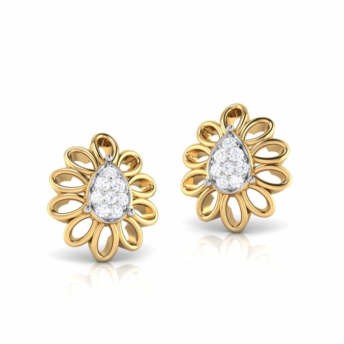 0.21 ct Natural Diamond Earrings 14k Yellow, Rose Gold - Image 9