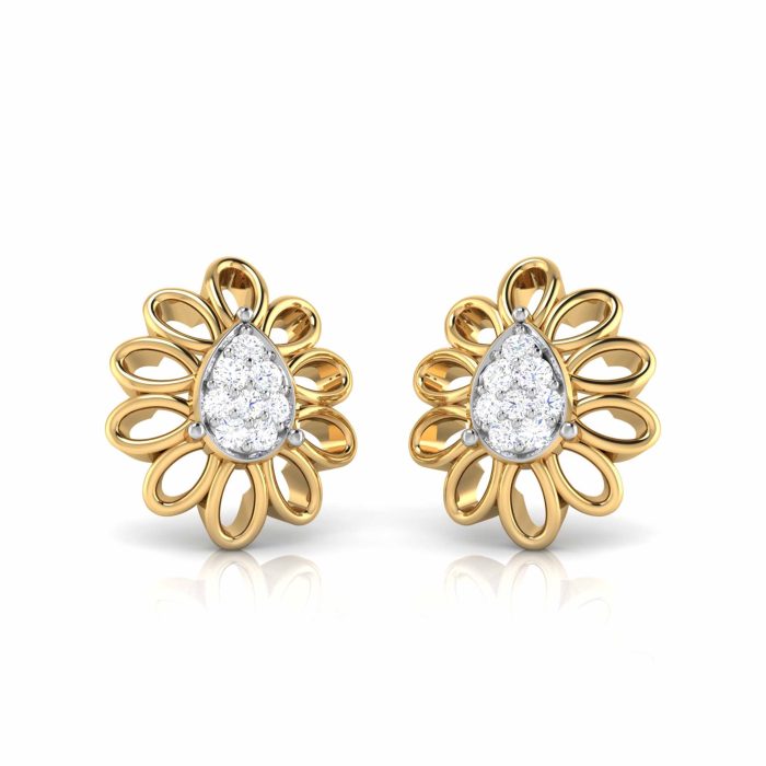 0.21 ct Natural Diamond Earrings 14k Yellow, Rose Gold - Image 10