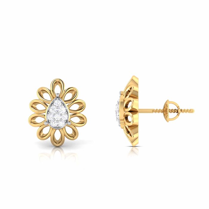 0.21 ct Natural Diamond Earrings 14k Yellow, Rose Gold - Image 11