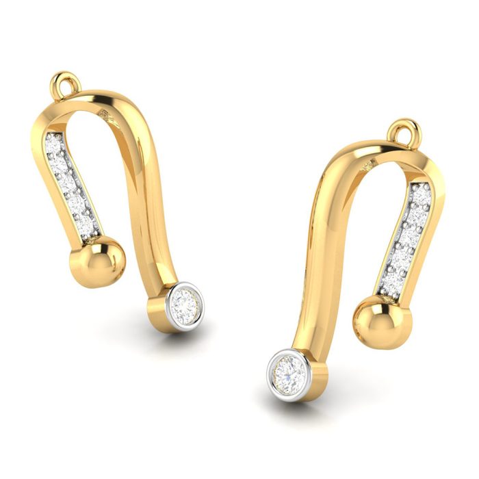 0.17 ct Natural Diamond Earrings 14k Yellow, Rose White Gold - Image 4